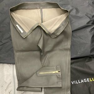 GIVENCHY grey Leather skinny pants & gold zippers